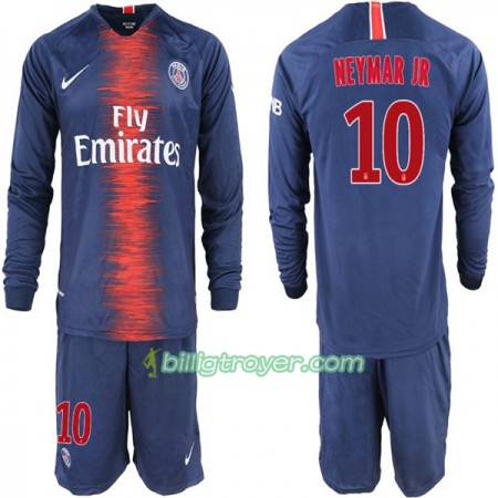Billige Fotballdrakter Paris Saint-Germain Neymar JR 10 Barn Hjemmedraktsett 2018/19 Langermet